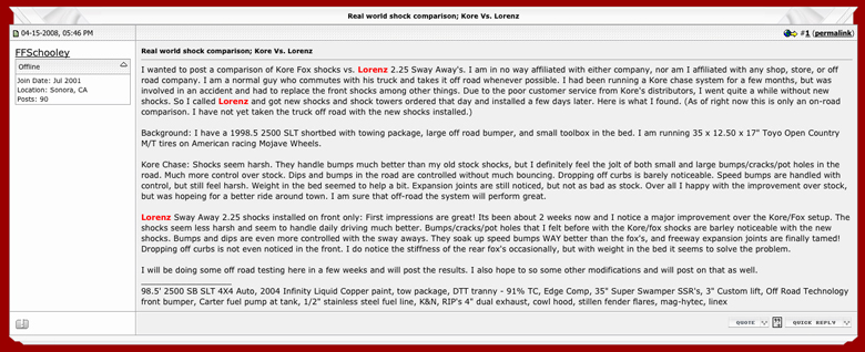 LORENZindustries Customer Feedback